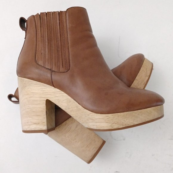 Madewell Shoes - 🤎 Madewell Wooden Heel Platform Booties Size 8.5 🤎